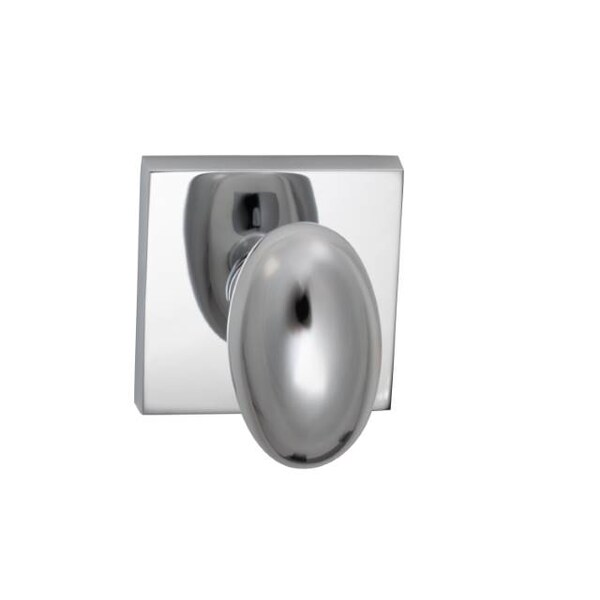 Knob Square Rose Passage 2-3/8" Backset, T Strike Bright Chrome 434