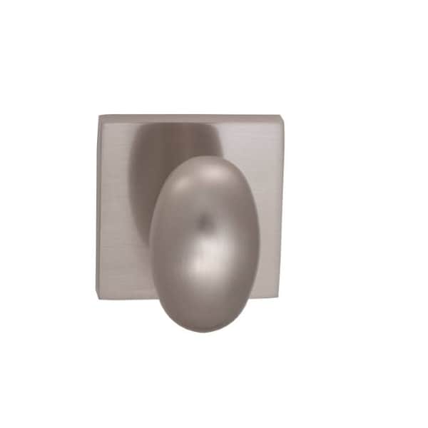Knob Square Rose Privacy 2-3/8" Backset, T Strike Satin Nickel 434