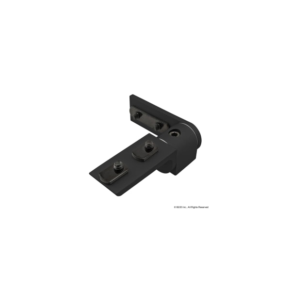 Living Hinge 90 Deg W/Crnr Brkt 15S Blk