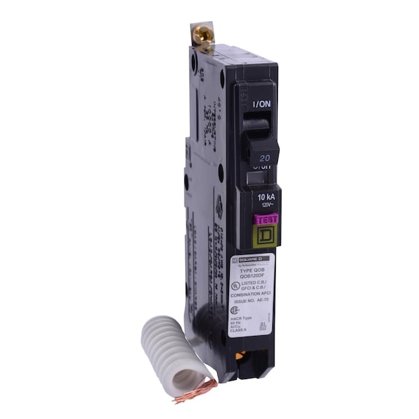 Miniature Circuit Breaker, QO Series, 20A, 1 Pole, 120V AC, 22kA at 120V AC