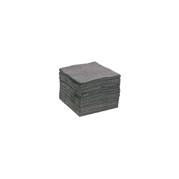 Sorbent Pad, Universal, Gray, Fine Fiber, 200 PK