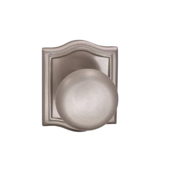 Knob with Arched Rose Single Dummy Knob Satin Nickel 458
