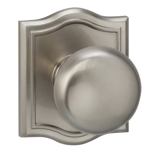 Knob Arched Rose Pass Knob 2-3/4" BS T Strike Satin Nickel 458