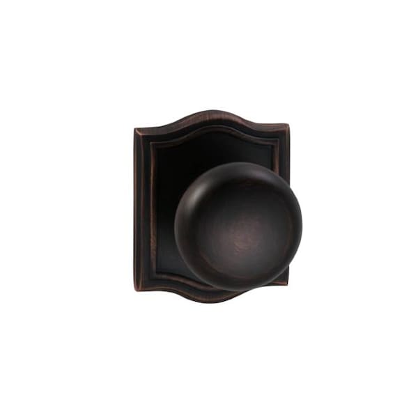Knob Arched Rose Priv Knob 2-3/8" BS Full Lip Strike Tuscan Bronze 458