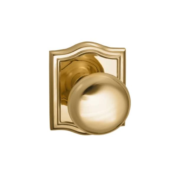Knob Arched Rose Pass Knob 2-3/8" BS T Strike Bright Brass 458