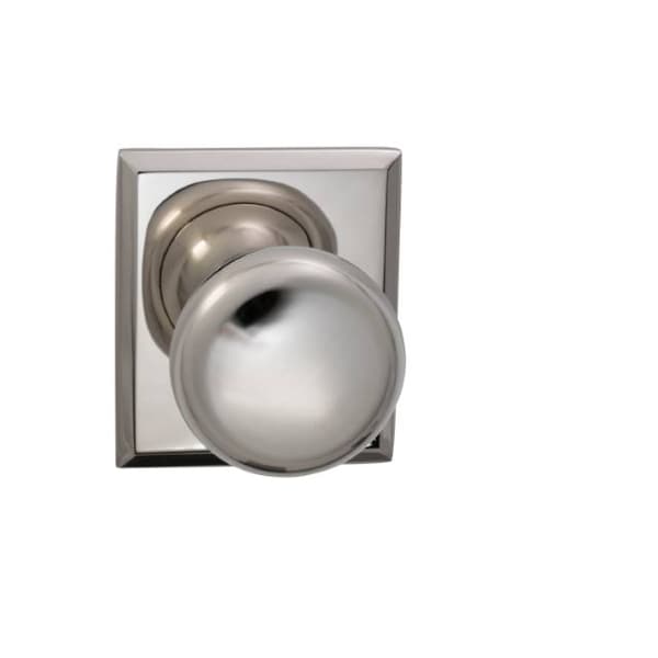 Knob Rectangular Rose Pass Knob 2-3/8" BS Full Lip Bright Nickel 458