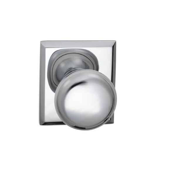 Knob Rectangular Rose Pass Knob 2-3/8" BS Full Lip Bright Chrome 458