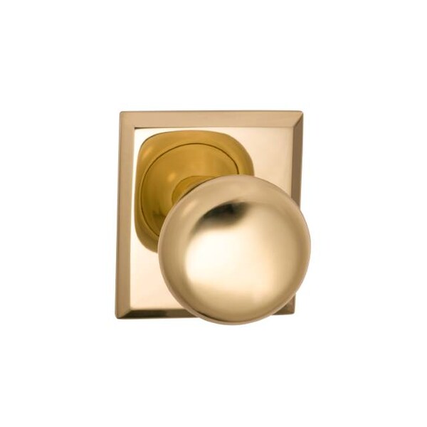 Knob Rectangular Rose Pass Knob 2-3/8" BS Full Lip Bright Brass 458