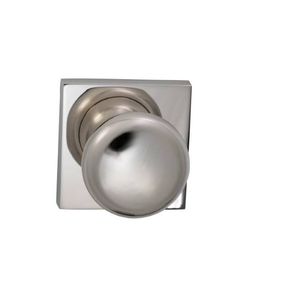 Knob Square Rose Pass Knob 2-3/4" BS Full Lip Strike Bright Nickel 458