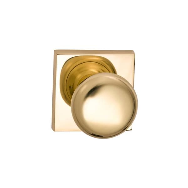 Knob Square Rose Pass Knob 2-3/4" BS Full Lip Strike Bright Brass 458