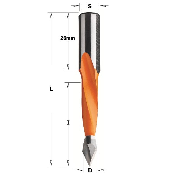 Dwl Drill For Thrgh Hole, 35mm Cut L, Left