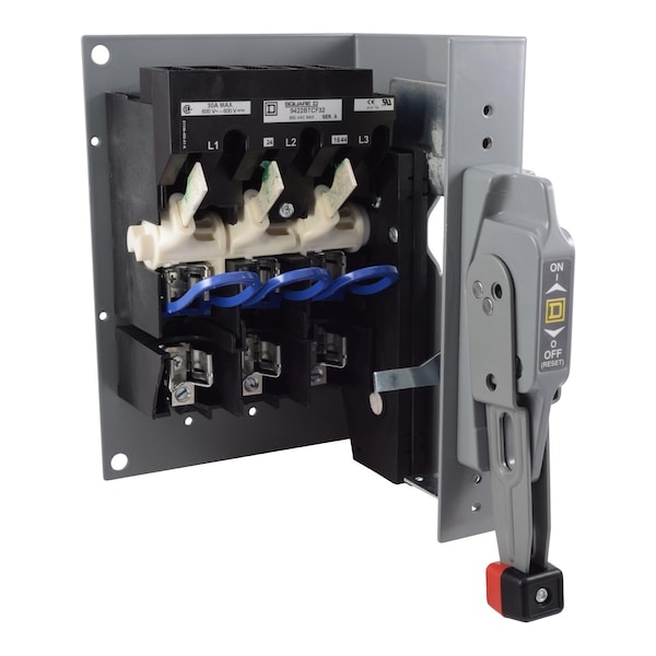Operating mechanism, flange mounted, fixed depth assembly, 30A, 600 V, no fuse, switch mechanism, 6 inch handle