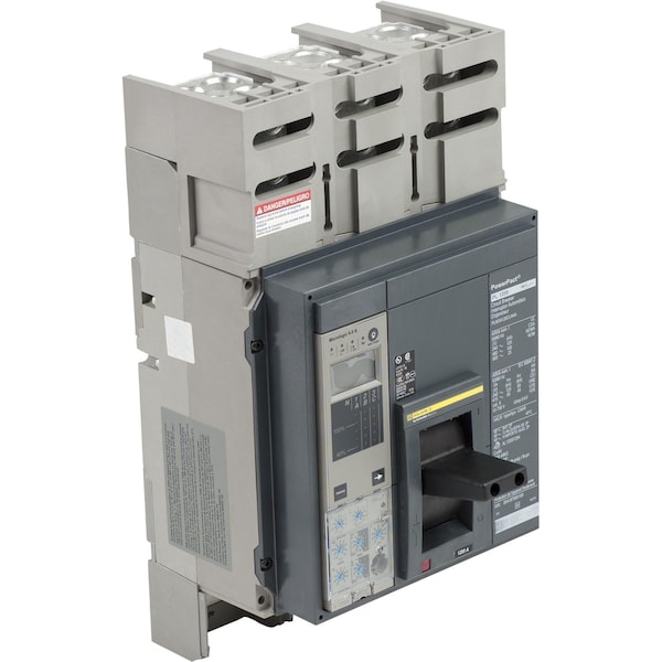 Molded Case Circuit Breaker, POWERPACT P Series, 1200A, 3 Pole, 480V AC, 125kA at 240V AC