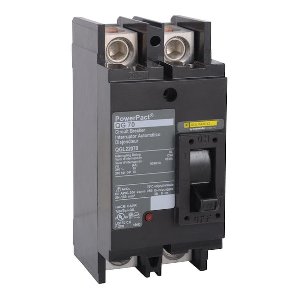 Molded Case Circuit Breaker, POWERPACT Q Series, 150A, 2 Pole, 240V AC, 65kA at 240V AC
