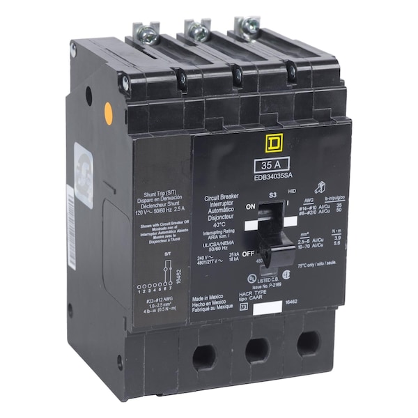 Miniature Circuit Breaker, E FRAME Series, 60A, 3 Pole, 277/480V AC, 25kA at 120V AC