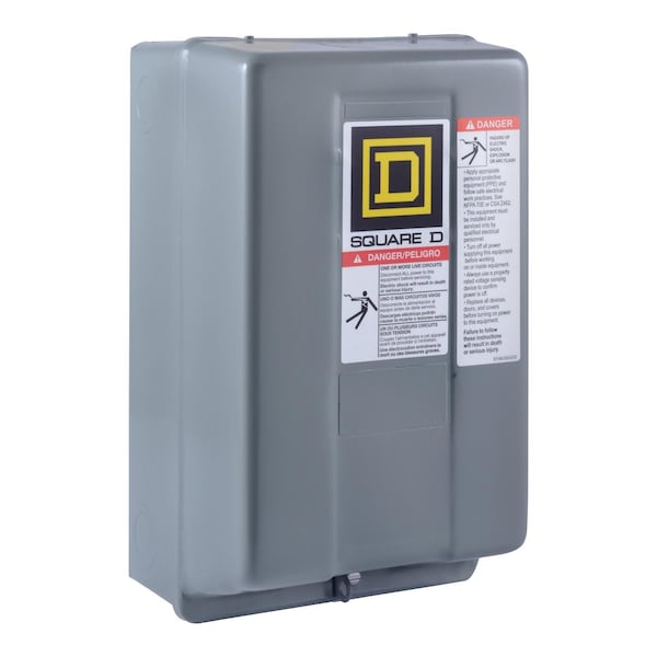 Contactor, Type S, multipole lighting, electrically held, 30A, 2 pole, 110/120VAC 50/60Hz coil, NEMA 1
