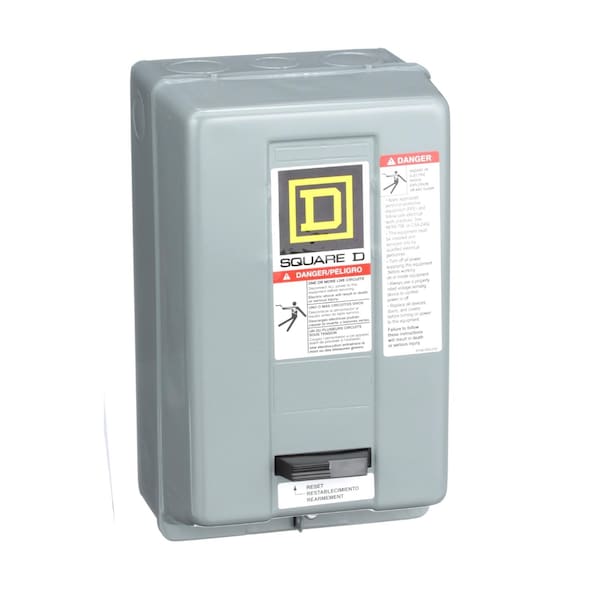 Motor Starter, Non-Reversing, No Auxiliary Contacts, 280V AC, 3 P, Screw Clamp