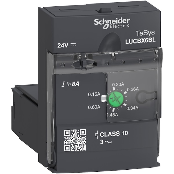 Advanced control unit, TeSys Ultra, 0.15A to 0.6A, 3P motors, protection & diagnostic, class 10, coil 24VDC