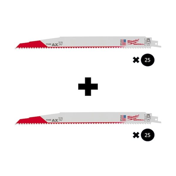 12" 5 TPI The Ax Sawzall Blade, Total 50
