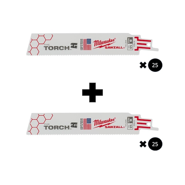6" 14 TPI The Torch SAWZALL Blades (50 Pk)