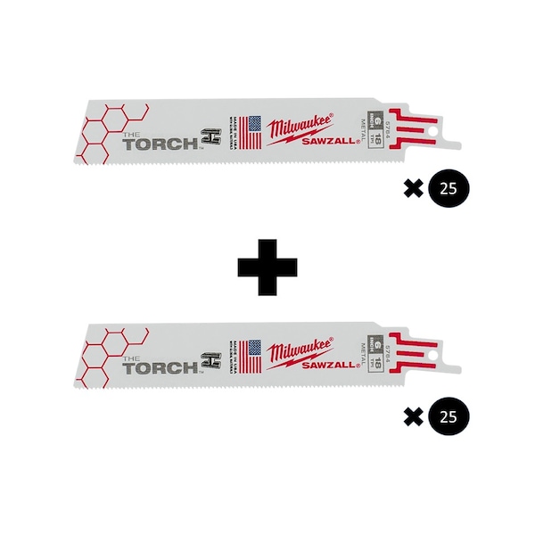 6" 18 TPI The Torch SAWZALL Blades Combo (50 Pk)