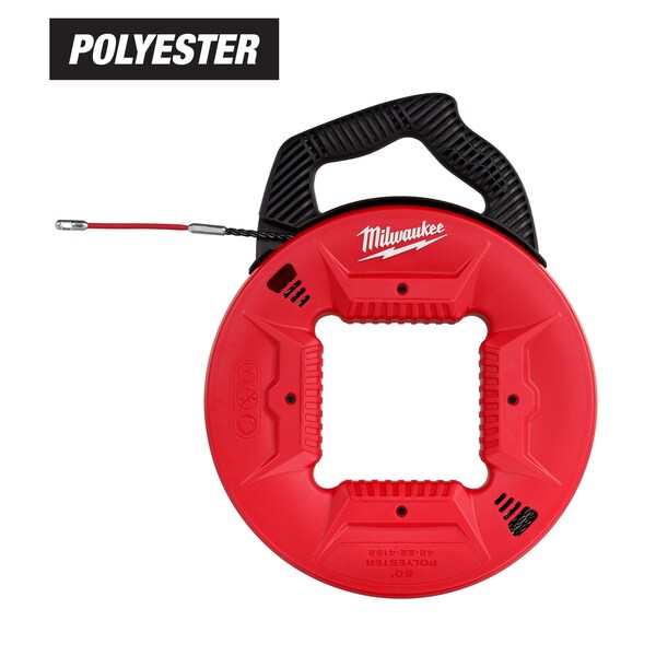 50 ft Polyester Fish Tape w/Flexible Metal Leader