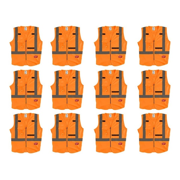 High Visibility Vest, 12 pk, L/XL