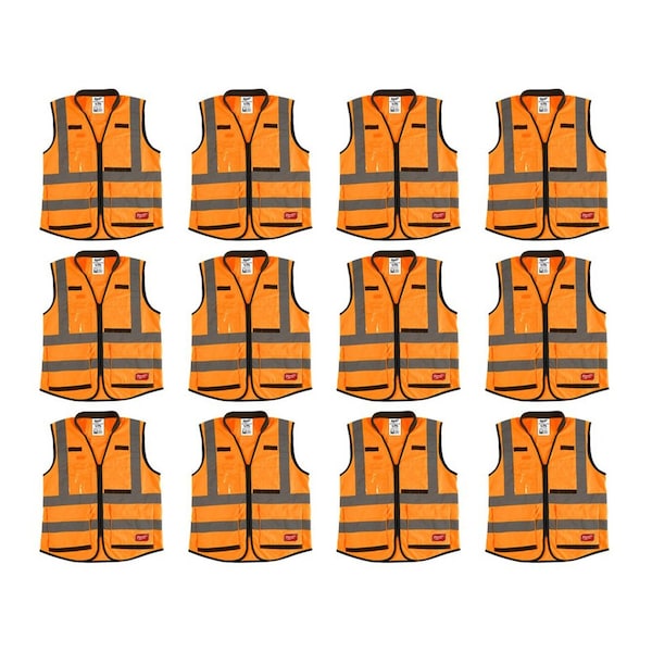 High Visibility Vest, 12 pk, L/XL