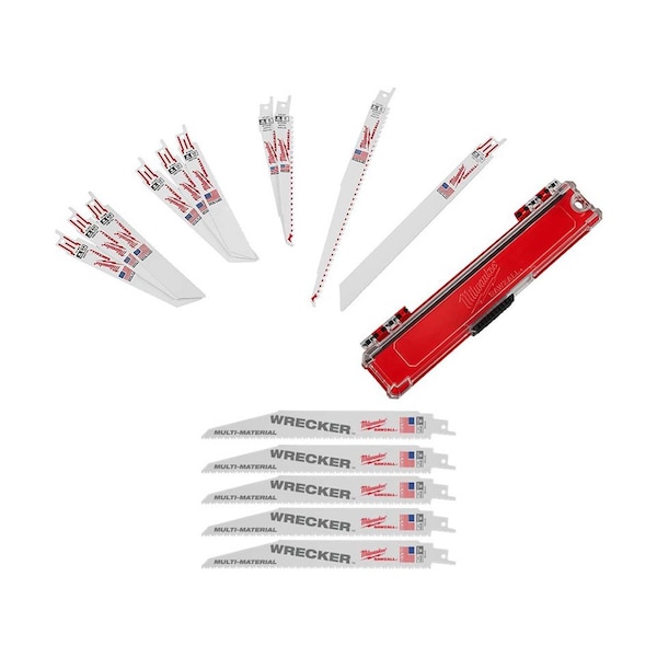 SAWZALL General Purpose 10pc Blade Set + WRECKER Multi-Material SAWZALL Blade 9" 7/11TPI 5pk