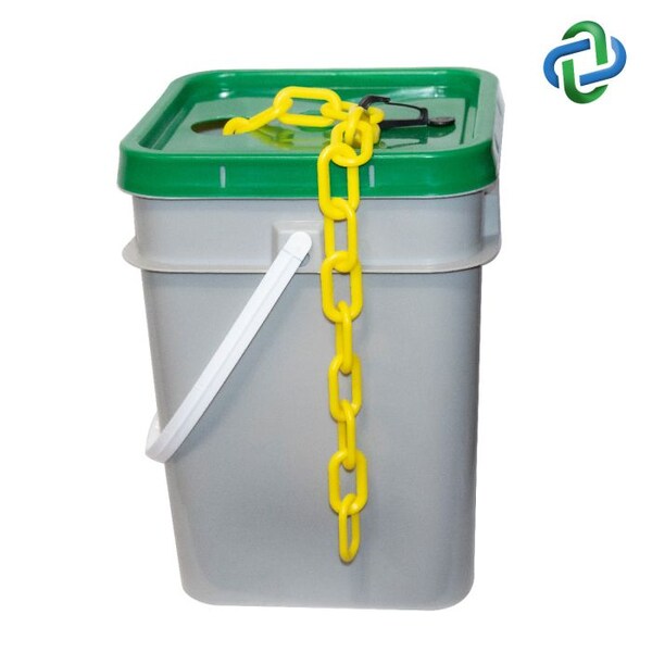Yellow Plastic Chain Pail 1"(#4, 25 mm)