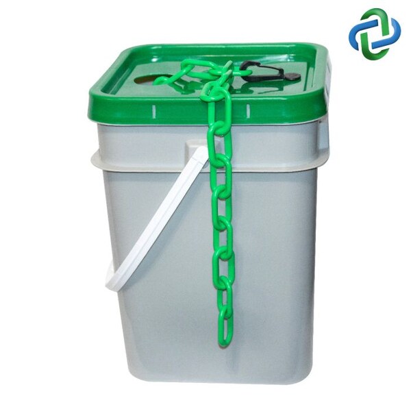 Green Plastic Chain Pail 1.5"(#6, 38 mm