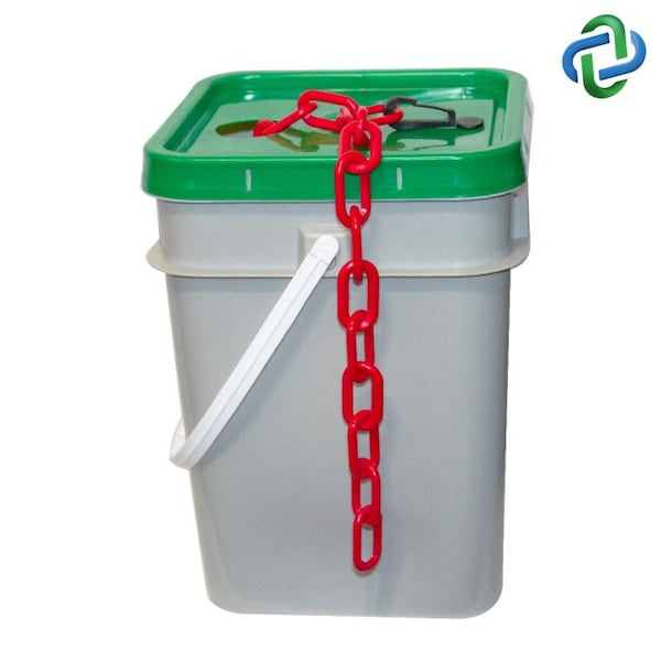 Red Plastic Chain Pail 3"(#10, 76 mm)x7