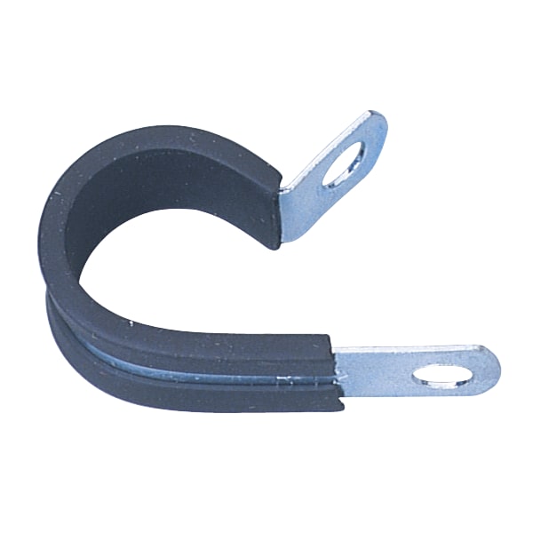 Cable Clamp, Steel, 1 in Bundle Dia., Black, Silver, 0.78 in L, 50 PK
