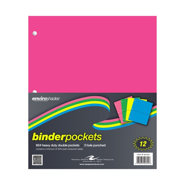 Recycled Heavyweight Binder Pocket, PK12