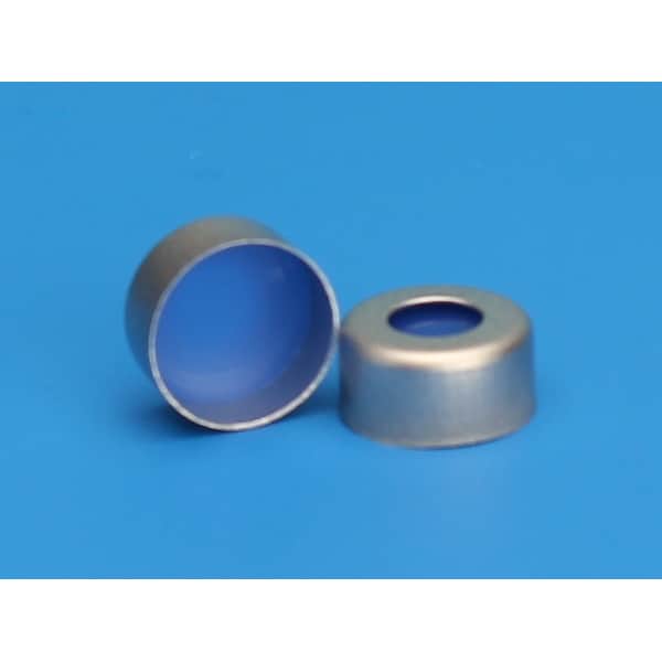 Silver Seal, 1mm Thick Clr PTFE/Blue Silicone Septa, Ultra Low, PK100