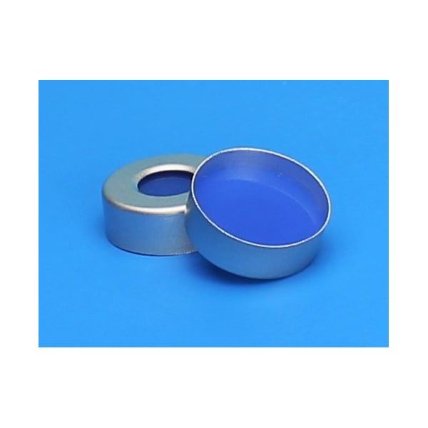 Silver Seal, 3mm Thick Clr PTFE/Blue Silicone Septa, Ultra Low, PK100