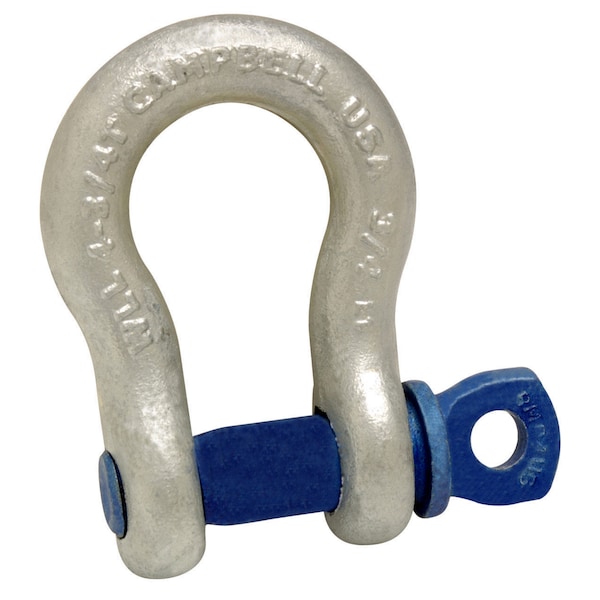 5/8" Anchor Shackle, Screw Pin, Forged Carbon Steel, Galvanized