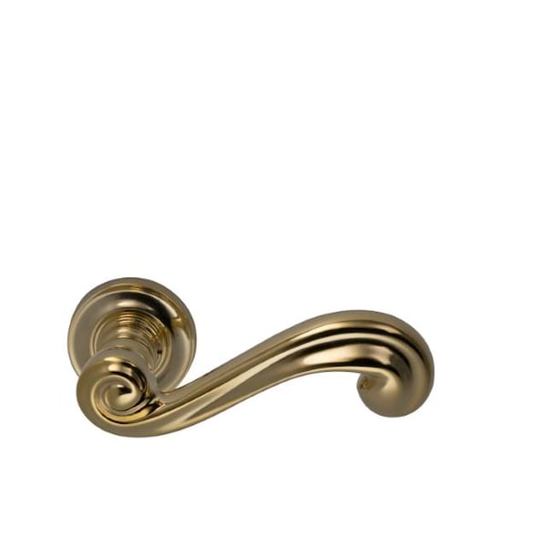 Lever 1-3/4" Rose Left Hand Single Dummy Unlacquered Bright Brass 55
