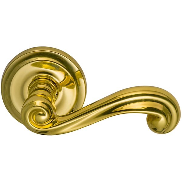 Right Hand 55 Lever with 2-5/8" Rose Single Dummy Bright Brass
