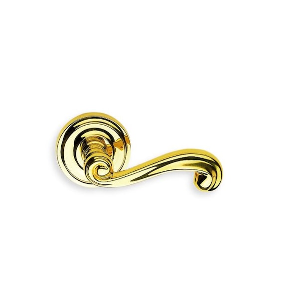Lever 2-3/16" Rose Pass 2-3/8" BS T 1-3/4" Doors Bright Brass 55