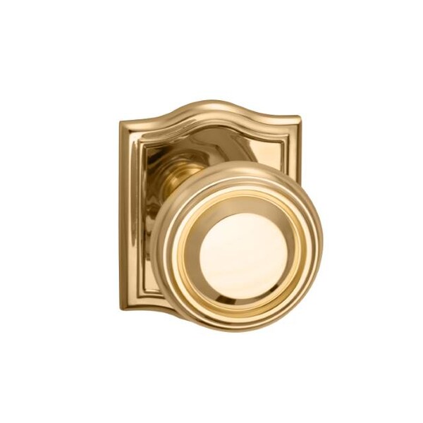 Single Dummy 565 Knob with Arched Rose Bright Brass