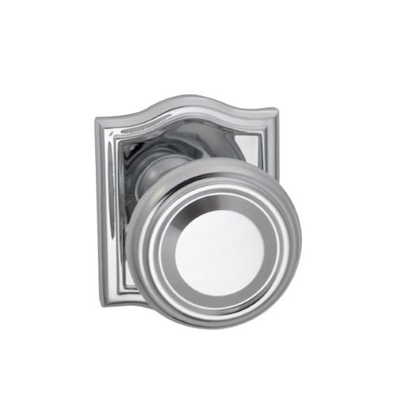 Priv 565 Knob Arched Rose, 2-3/4" Backset and T Strike Bright Chrome