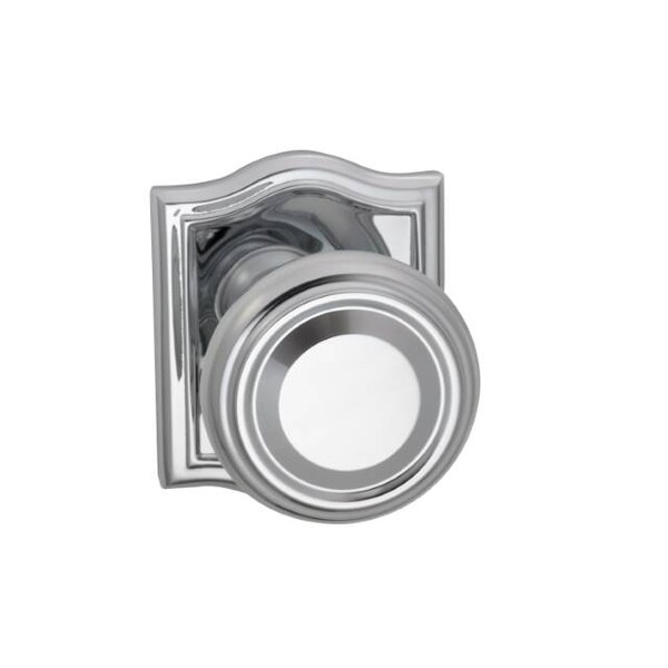 Priv 565 Knob Arched Rose, 2-3/8" Backset and T Strike Bright Chrome