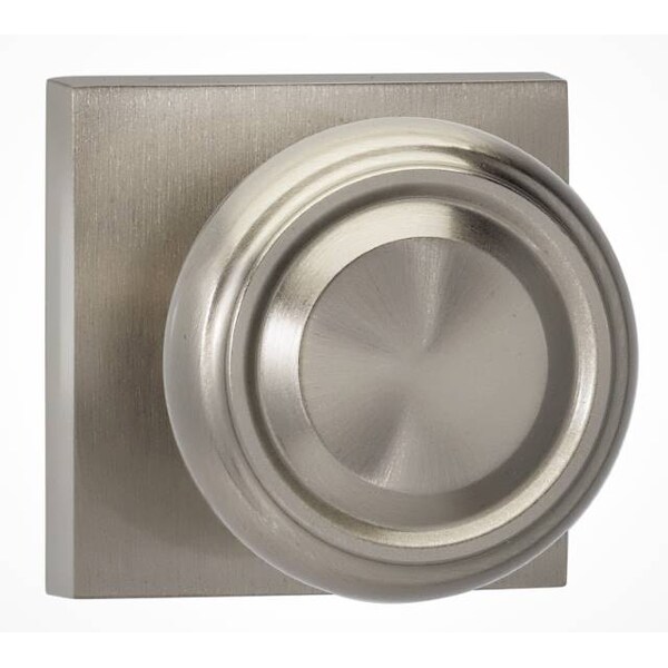 Passage 565 Knob Square Rose, 2-3/4" Backset and T Strike Satin Nickel