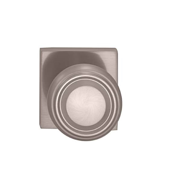 Privacy 565 Knob Square Rose, 2-3/8" Backset and T Strike Satin Nickel