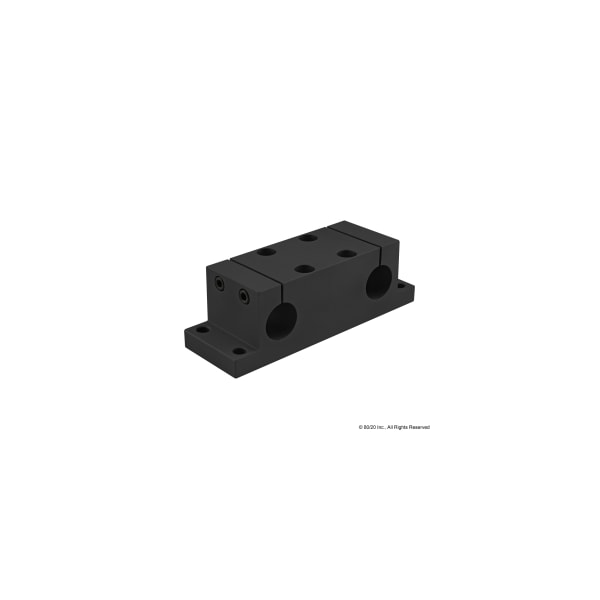 Black 1" Dia Dbl Shaft Mounting Block