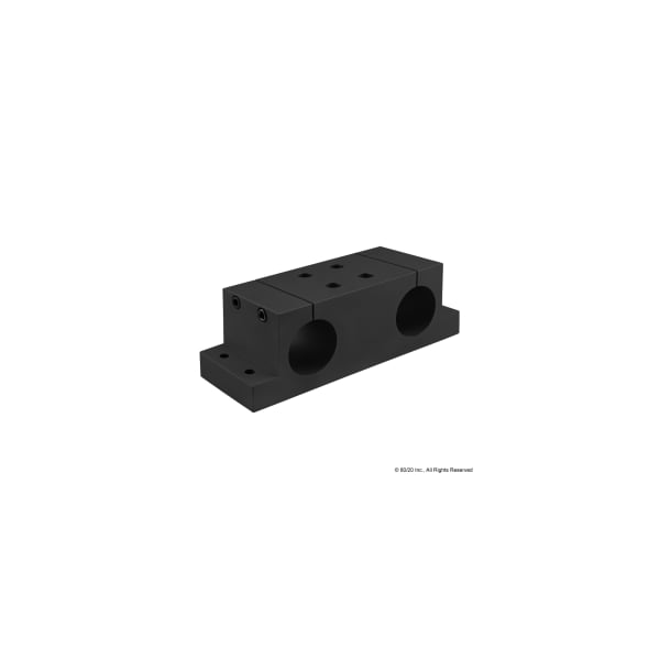 Black 2" Dia Dbl Shaft Mounting Block