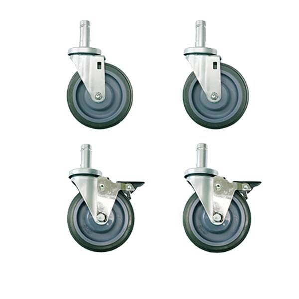 Caster Kit, 2 Swivel/2 Swivel Brake, 5