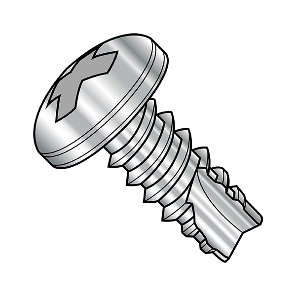 Thread Cutting Screw, #8-18 x 3/8 in, Stainless Steel Pan Head Phillips Drive, 5000 PK