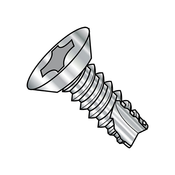 Thread Forming Screw, #8-18 x 3/8 in, 18-8 Stainless Steel Flat Head Phillips Drive, 5000 PK